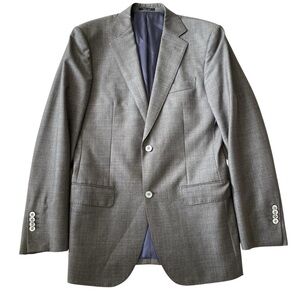 Suitsupply Blazer Jacket Men’s 40L Gray Super 110 Pure Wool Vitale Barberis